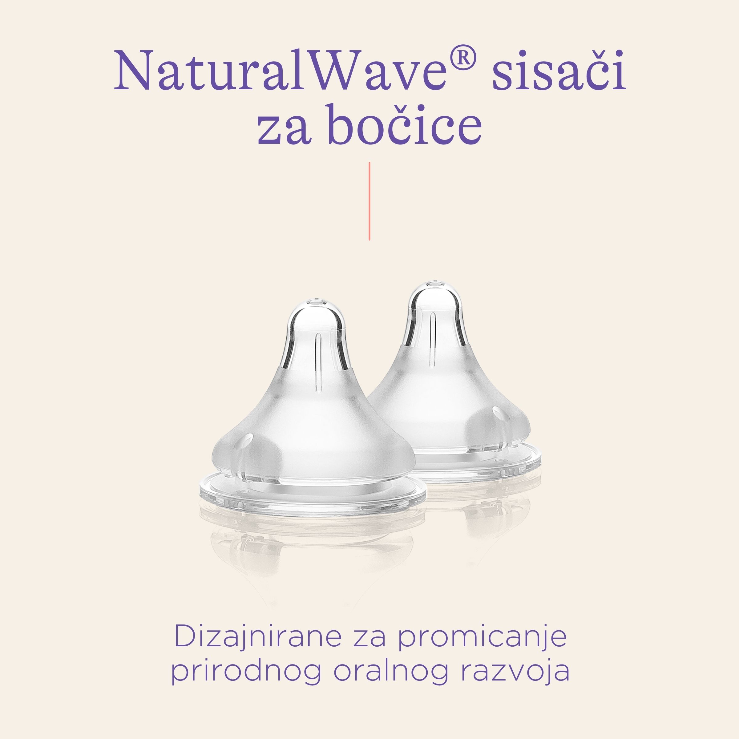 Lansinoh NaturalWave sisači – presjek i veličine