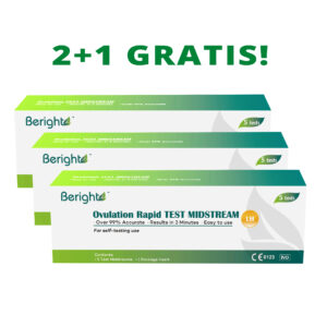 LH test trakice za ovulaciju manje osjetljivosti (40mIU/mL), Beright™, 5 kom.